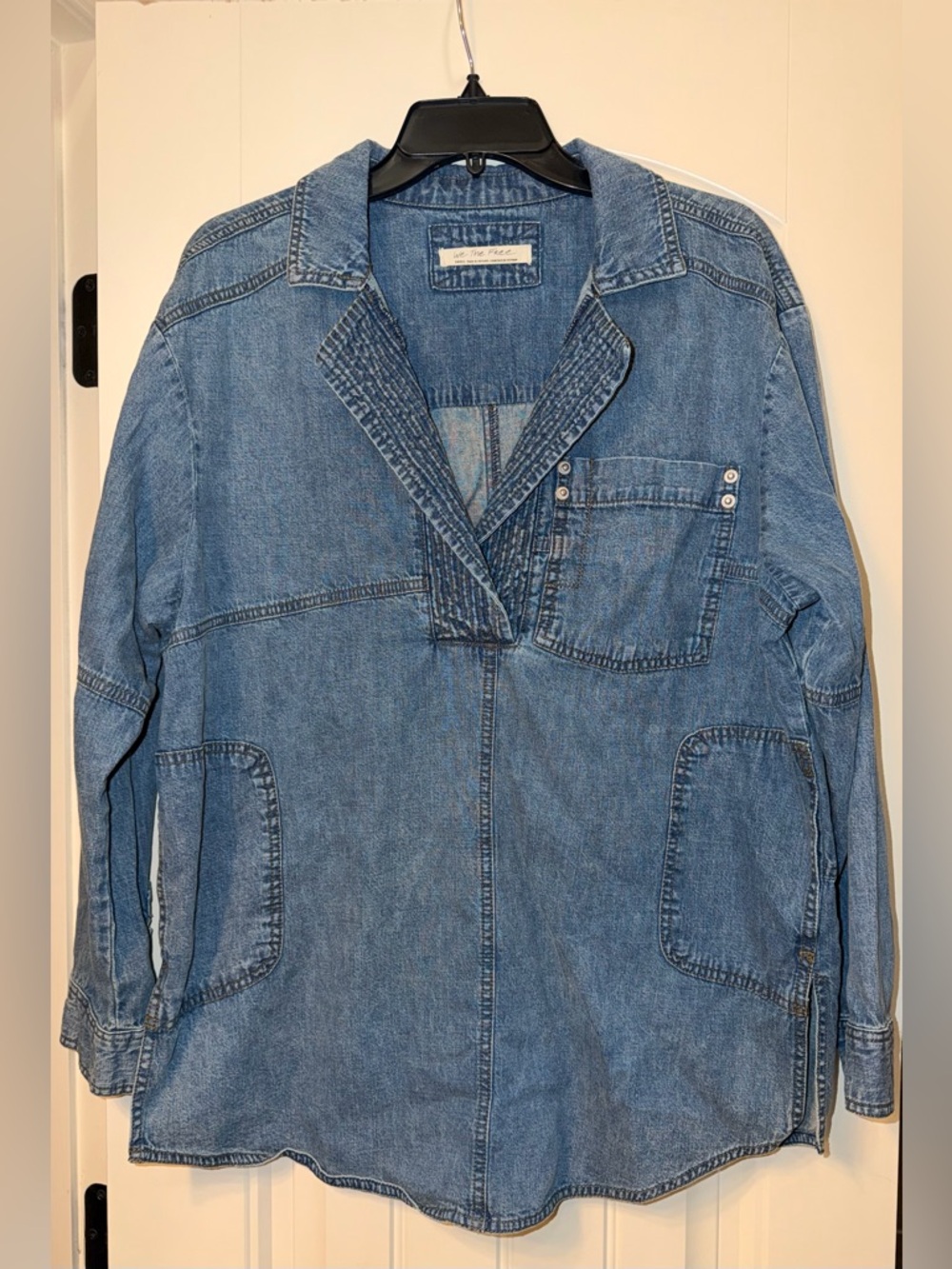 Free People Peyton Denim Pullover size Small